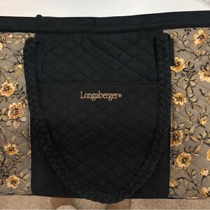 Longaberger Black and Gold Quilted Tote
